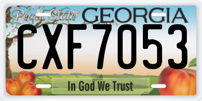 GA license plate CXF7053