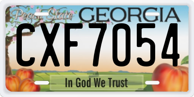 GA license plate CXF7054
