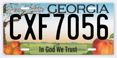 GA license plate CXF7056