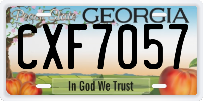 GA license plate CXF7057
