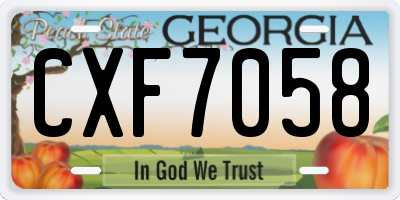 GA license plate CXF7058
