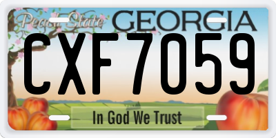 GA license plate CXF7059