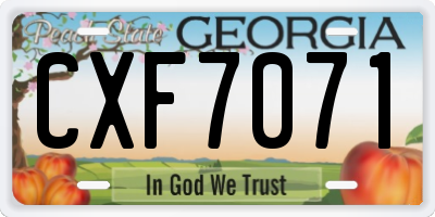 GA license plate CXF7071
