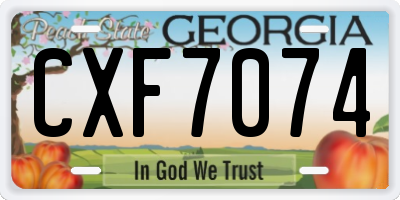 GA license plate CXF7074