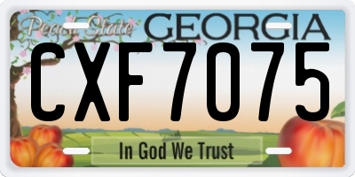GA license plate CXF7075