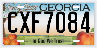 GA license plate CXF7084