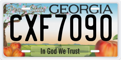 GA license plate CXF7090