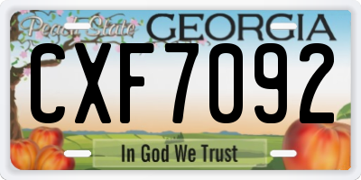 GA license plate CXF7092