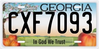 GA license plate CXF7093