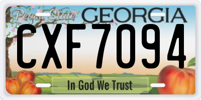 GA license plate CXF7094