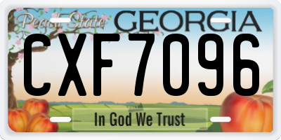 GA license plate CXF7096
