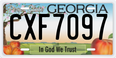 GA license plate CXF7097