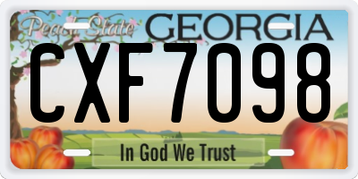 GA license plate CXF7098