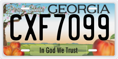 GA license plate CXF7099