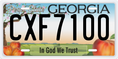 GA license plate CXF7100