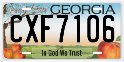 GA license plate CXF7106