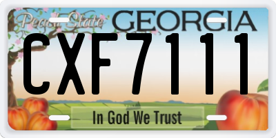 GA license plate CXF7111