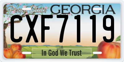 GA license plate CXF7119