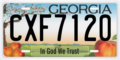GA license plate CXF7120