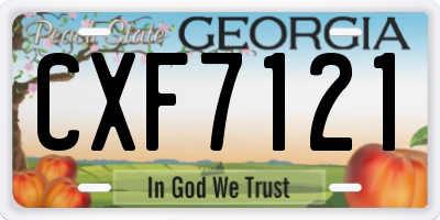 GA license plate CXF7121