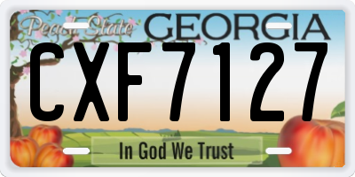 GA license plate CXF7127