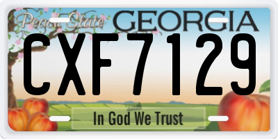 GA license plate CXF7129
