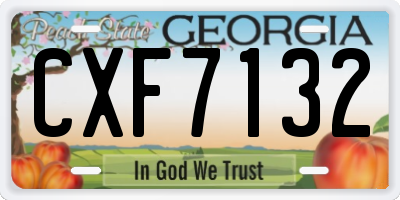 GA license plate CXF7132