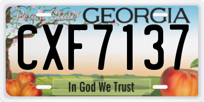 GA license plate CXF7137