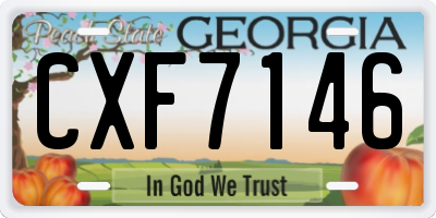 GA license plate CXF7146
