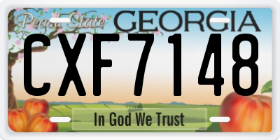 GA license plate CXF7148