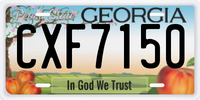 GA license plate CXF7150