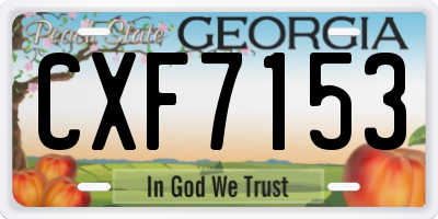GA license plate CXF7153