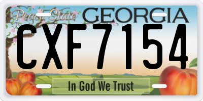 GA license plate CXF7154