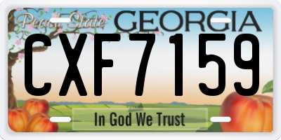 GA license plate CXF7159