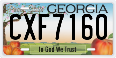 GA license plate CXF7160