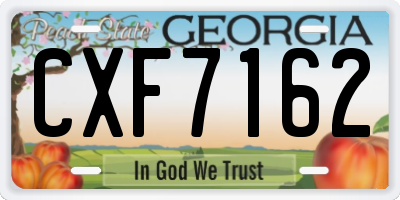 GA license plate CXF7162