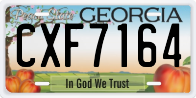 GA license plate CXF7164