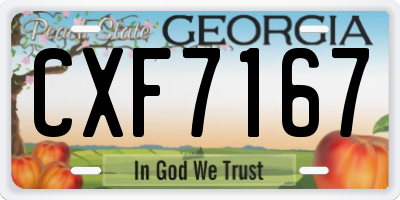 GA license plate CXF7167