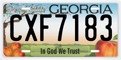 GA license plate CXF7183