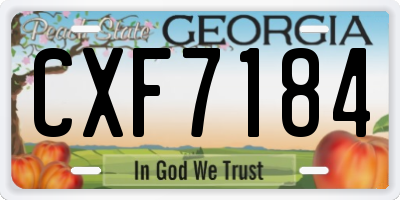 GA license plate CXF7184