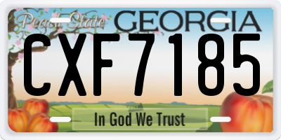 GA license plate CXF7185