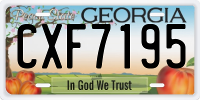 GA license plate CXF7195