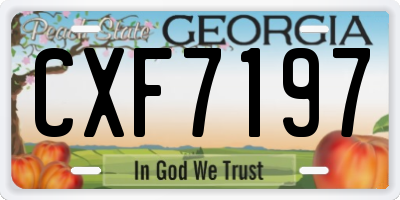 GA license plate CXF7197