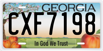 GA license plate CXF7198