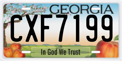 GA license plate CXF7199