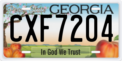GA license plate CXF7204