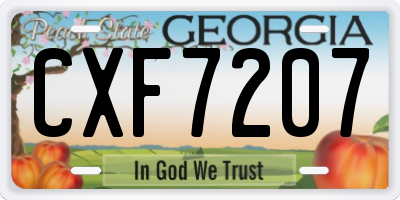 GA license plate CXF7207