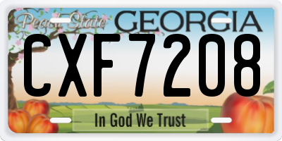GA license plate CXF7208