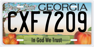 GA license plate CXF7209