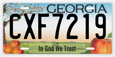 GA license plate CXF7219